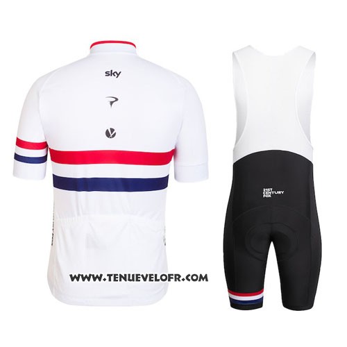 2016 Maillot Ciclismo France Rouge et Blanc Manches Courtes et Cuissard